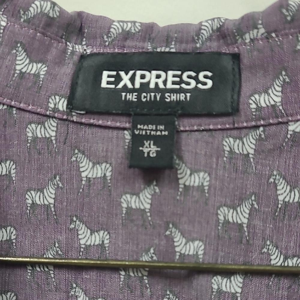 Express Purple Patterned Blouse - Picture 3 of 4